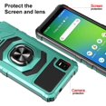 thumbnail image 6 of Compatible for Cricket Vision Plus Case w/Tempered Glass Screen Protector [Military Grade] Ring Car Mount Kickstand Shockproof Hard Phone Case - Teal, 6 of 7