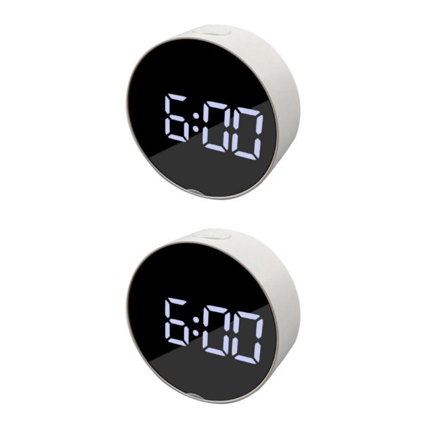 Billuyoard Pantalla grande LED Despertador de cabecera Reloj digital Marco negro Luz verde Type1