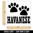 thumbnail image 2 of Havanese Dog Paw Prints Fun Text Self-Inking Rubber Stamp Ink Stamper - Purple Ink - Small 1 Inch, 2 of 7