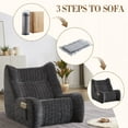 thumbnail image 5 of CQSXDA Oversized Comfy Bean Bag Chair in Plush Fabric with Armrests - Lazy Floor Sofa for Living Room and Bedroom,Gray, 5 of 9