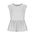 thumbnail image 3 of FAIWAD Girls Summer Tops Casual Cap Sleeve Crewneck Flowy Loose T Shirts Kids Peplum Babydoll Tunic Tees 5-15 Years, 3 of 8