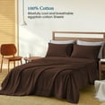 Picture of Sathi Linen 600 Thread Count  100% Cotton 4-Pcs (1-Flat Sheet +1- Fitted Sheet + 2-Pillow Cover ) Sheet set Color Chocolate Solid Size King Size Deep 15 Inch  Pattern Solid 