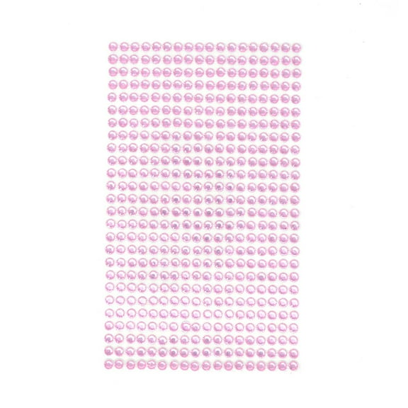 Round Adhesive Diamond Gem Stickers, 4mm, Pink