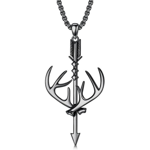 Cross Necklace for Men - 925 Sterling Silver Cross Deer Antler Fish Hook Pendant - Hunting Jewelry Gifts 22 2