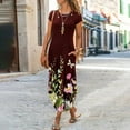 thumbnail image 1 of SMihono Robe d'Été Grande Taille pour Femmes 2023 Décontractée Ample avec Poches à Manches Courtes Imprimée à Col Rond Longueur Cheville, 1 of 6