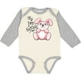 thumbnail image 3 of Inktastic My 1st Easter Cuddly Pink Bunny Boys or Girls Long Sleeve Baby Bodysuit, 3 of 5