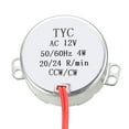 thumbnail image 2 of Uxcell Synchronous Motor 12 VAC 20-24RMP 50-60Hz 4W Double Flat Shaft CW/CCW, 2 of 5