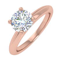 1/3 Carat Diamond Solitaire Engagement Ring in 14K Rose Gold (Ring Size 6)