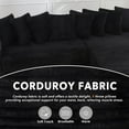 thumbnail image 3 of Tabaray 111'' Modern Sectional Sofa, L Shaped Corduroy Couch w Right Chaise Daybed, Extra Wide Oversized Lounge, 8 Pillows, Corner Sofa Set for Living Room, Apartment, Office, Hotel, Bedroom, Black, 3 of 17