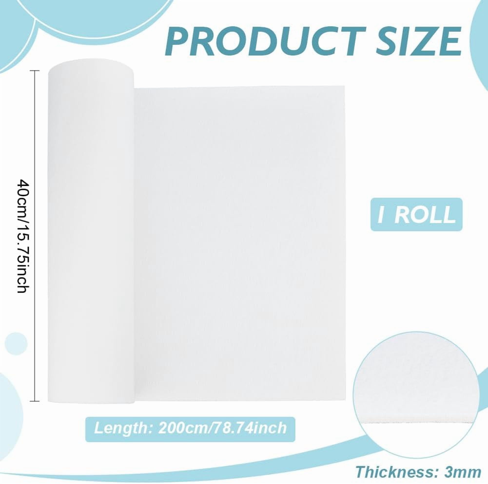 78.7x15.7inch Felt Roll Floral White Craft Felt Fabric 3mm Thick Nonwoven Felt Roll for DIY Arts & Crafts Patchwork Sewing Deocoration Floral WhiteDIY