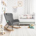 thumbnail image 2 of Baby Relax Rylee Tall Wingback Glider Recliner Chair, Light Gray Linen, 2 of 9