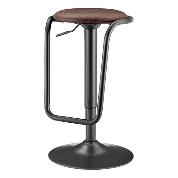 NPD Furniture Elijah PU Gaslift Bar Stool in Toasted Dark Brown (Set of 2)