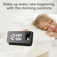 thumbnail image 4 of xaoyunyn Large LED Display Projection Alarm Clock with USB Charger and Dual Alarms for Bedroom Office Features 180° Rotating Projection,Mirror Display,Temperature Humidity Notification, 4 of 9