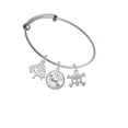 thumbnail image 2 of Delight Jewelry Silvertone Skull with Clear Crystals Silvertone Let Things Go Tree Charm Bangle Bracelet, 2 of 4