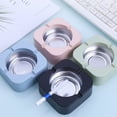 thumbnail image 3 of Ashtray Fire-proof Portable Ash Holder Plastic Metal Washable Powder Container for Home Office Car, Green, 3 of 8