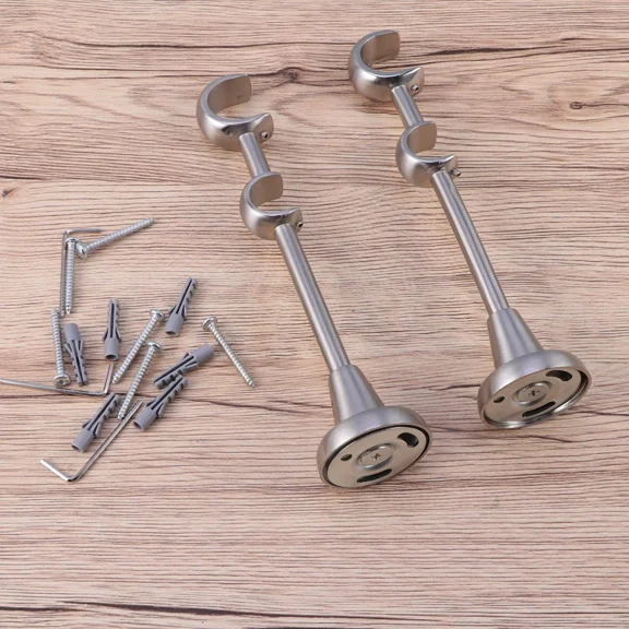 2 Pcs Curtain Rod Bracket Curtains Rods Brackets Mounting Iron Holder