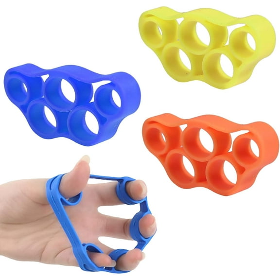 Finger Stretcher Resistance Bands, 3 Pcs Hand Grip Strengthener, Finger Exerciser Stretcher, Extensors Training Bands