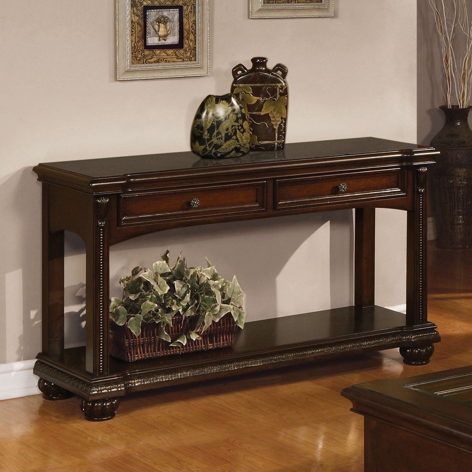 Acme Anondale Wooden Frame Sofa Table In Cherry