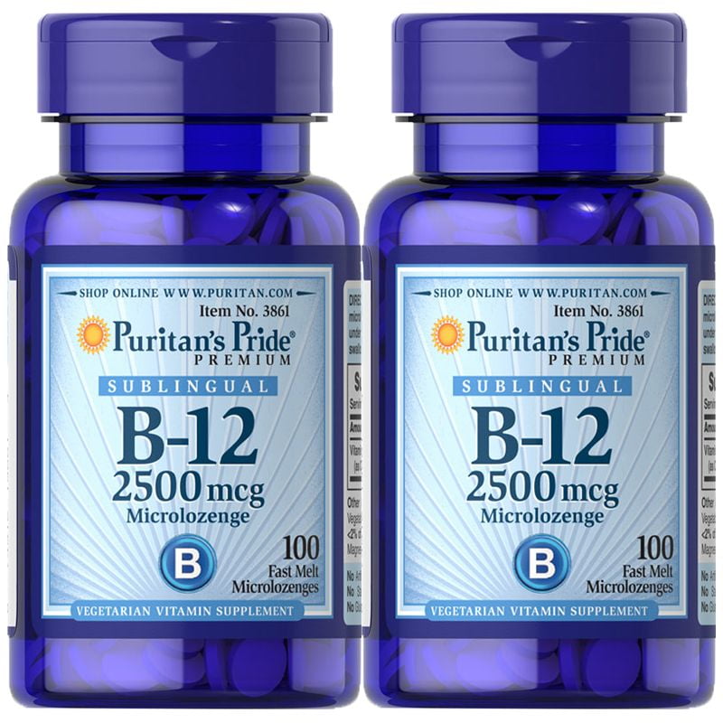 Puritan's Pride Vitamin B12 2500 mcg Sublingual 2 Pack