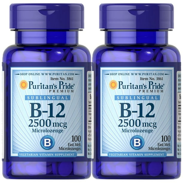 Puritan's Pride Vitamin B12 2500 mcg Sublingual 2 Pack