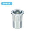 thumbnail image 3 of Unique Bargains M10 Rivet Nuts, 50 Pack Zinc Plated Carbon Steel Knurled Flat Head Threaded Insert Nuts, 3 of 5