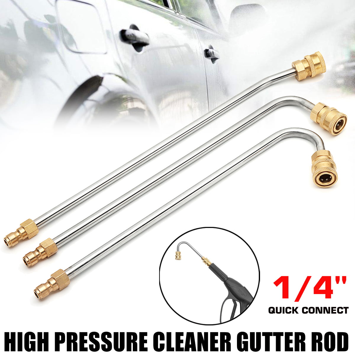 High Pressure Elbow Washer Gutter Cleaner Lance/Wand 1/4" Quick Connect Kit New 