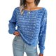 thumbnail image 1 of Top Informal Para Mujer, Poliéster De Moda Para Mujer, Otoño Invierno, Manga Larga, Lavable A Máquina Para Oficina ANGGREK Azul M, 1 of 7