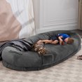 thumbnail image 6 of ZAFLY Human Dog Bed, Washable Floor Bed for People Adults, Flannel Fabrics Dog Bean Bed - Dark Grey, 6 of 10
