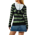 thumbnail image 3 of Nituyy Women Patchwork Hoodie, Stripe Pattern Long Sleeve Hooded Pullover, 3 of 8