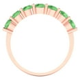 thumbnail image 5 of 1.19 ctw Wedding Band for Women - 14K Rose Gold Simulated Green Diamond Stackable Eternity Ring, 5 of 6