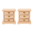thumbnail image 1 of 2pcs Nightstands Night Stand Furniture Bed Table Decor Miniature Cabinet Night Table Cabinet Props Wood Cupboard, 1 of 6
