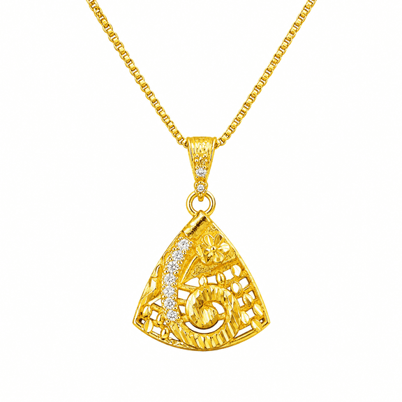 Odysey Gold-Toned Pendant and Earrings Jewelry Set, 3 Pieces with Storage Box (Design 3)