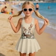 thumbnail image 3 of Xixirimido Rabbits Bunny Floral Easter Eggs Print Girls Swimsuits One Piece Sleeveless Swimwear with Skirt Modest Bathing Suit with Built-in Shorts Beach Vacation Swim Dress, 10-11 Years, 3 of 7