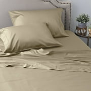 WelHome 100% Cotton Sheet Set, Queen Size Bed Sheets, Wrinkle-Resistant 600 Thread Count Bedding Set - Ultra Soft Hotel-Quality Luxury Deep Pocket Sateen Sheets, Sand