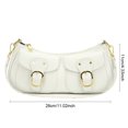 thumbnail image 3 of Bolso de mano para mujer Bolso de viaje femenino simple de PU de gran capacidad (Blanco), 3 of 8