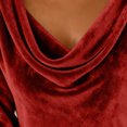 thumbnail image 3 of Ohufall Women's Cozy Dresses Long Sleeve Soft Velvet Casual Dresses Lightweight Cowl Neck Solid Dress, 3 of 7