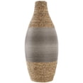 thumbnail image 6 of DecMode 19" Handmade Wrapped Brown Seagrass Vase with Layered Gray Paneling, 6 of 8