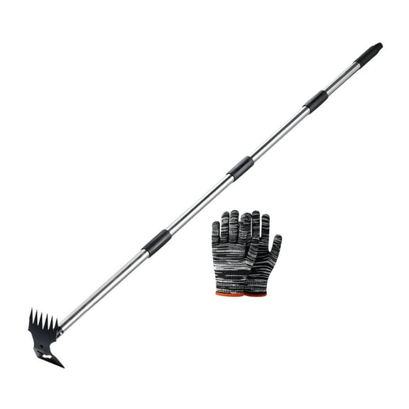 Kuntesetty Weed Puller Tool Hand Weed Rake and Action Hoe for Digging Patio Landscaping 4 Section