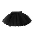 thumbnail image 2 of Kaerm Kids Girls Elastic Waist Dance Tutu Mesh Skirt Solid Color Four Layer Skirt for Ballet Latin Black L, 2 of 5