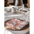thumbnail image 6 of Red Flower Cloth Napkins Set of 6 Reusable Dinner Napkins, Farmhouse Pastoral Vintage Ethnic Floral Cocktail Napkin Washable Table Napkins for Wedding/Holiday Party/Baby Shower 20"x20", 6 of 7