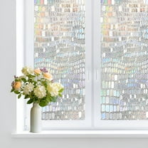 LAMIRO Window Privacy Film 23.6'' x 78.7'',Static Rainbow Window Clings for Glass,Non-Adhesive 3D Window Film Decorative,for Home,Office,Classroom,Garage