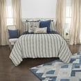 thumbnail image 2 of Rizzy Home Woven in Stripes 20" x 36" Linen King Sham-Natural/Navy, 2 of 5