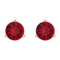 thumbnail image 3 of 1.5 Ct Round Cut Studs Red Ruby 14K Yellow Solid Solid Gold Everyday Dainty Earrings Screw Back, 3 of 7