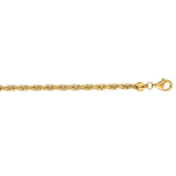 14K 18in Yellow Gold Diamond Cut/TexturedRoyal Rope Chain with Pear Shaped Lobster Clasp, Approx 4g