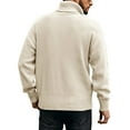thumbnail image 4 of FYDUU Men's Sweater Pullover Male Turtleneck Sweaters Solid Color Casual Pullover Sweater Long Sleeved Knitted Sweater Top Stylish Work Sweaters, 4 of 4