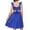 Royal Blue, variant on Girls Summer Dresses Tie Back A-Line Swing Midi Dress with Pockets