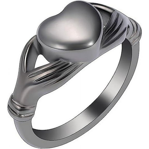 Heart Cremation Jewelry Urn Ring for Ashes Women Finger Ring Keepsake Memorial Jewelry Hold Loved Ones Ashes