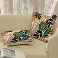 thumbnail image 4 of Boho Floral Pillow Covers 16x16 Inch Set of 2, Flower Spring Throw Pillows Rustic Vintage Decorative Summer Tropical Palm Leaves Pillowcase Linen Bohemian Outdoor Cushion Case for Home Decor, 4 of 6