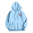 thumbnail image 4 of MHFRRA Sudadera con Capucha Informal para Hombre, Holgada, con Estampado Gráfico, para Otoño E Invierno, Uso Diario, Cómoda, Tela Suave, Ligera, Ropa de Calle Azul claro, 4 of 4
