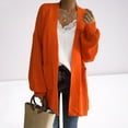 thumbnail image 2 of Lyinloo Fashion Women Loose Long Sleeve Solid Pocket Cardigan Tops Sweater Knitted Coat Orange L, 2 of 6